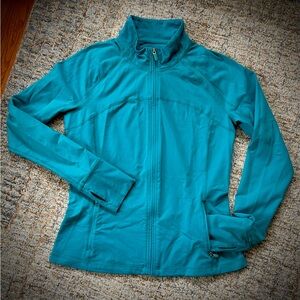 GAP BodyFit Stretch Full Zip Athletic Jacket / Track Jacket Bright Teal Blue